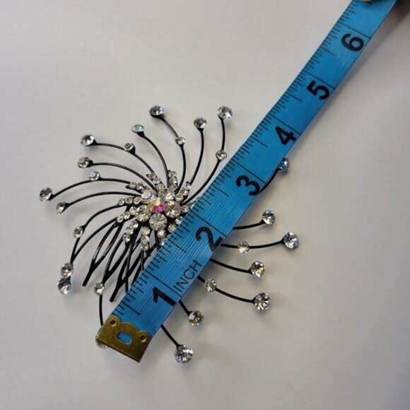 Bridal Hair Pins Black Crystal HairComb Hair Accessories Jewelry - Picture 8 of 11